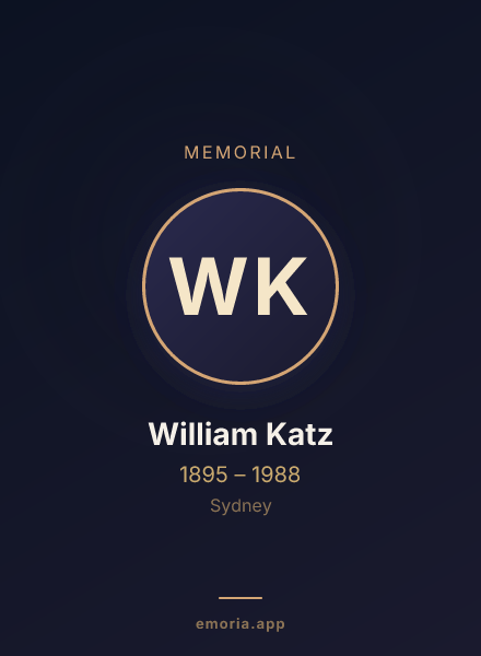 Memorial portrait of William Katz