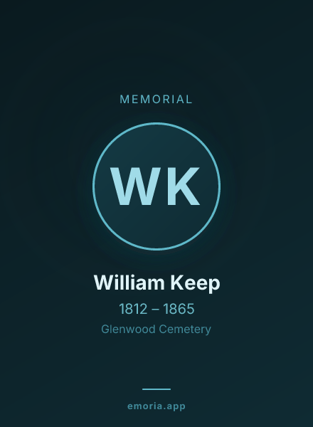 Memorial portrait of William Keep