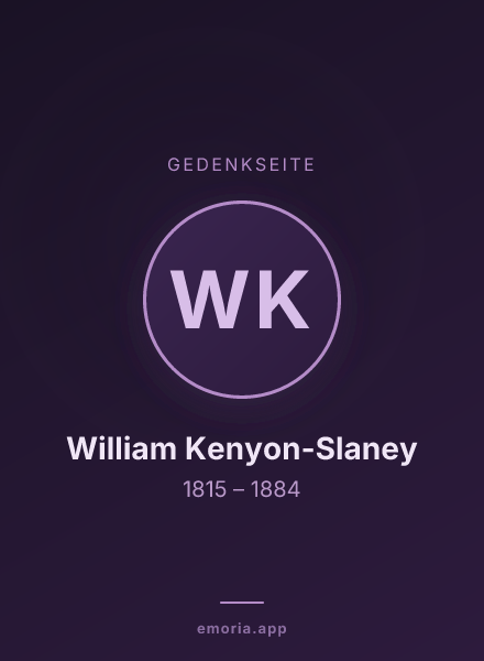Gedenkportrait von William Kenyon-Slaney