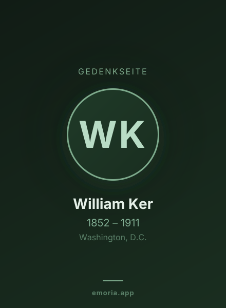 Gedenkportrait von William Ker