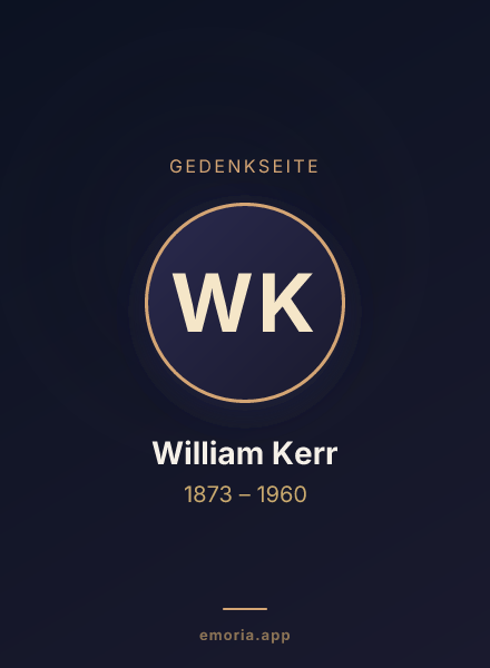 Gedenkportrait von William Kerr