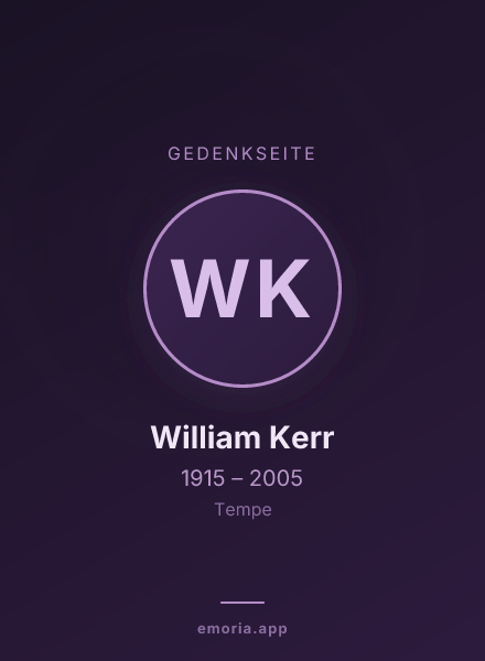 Gedenkportrait von William Kerr