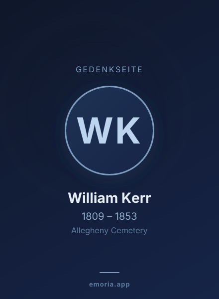 Gedenkportrait von William Kerr