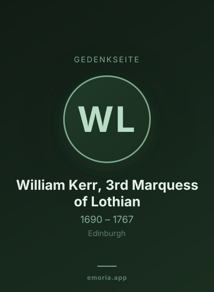 Gedenkportrait von William Kerr, 3rd Marquess of Lothian