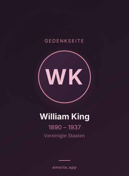 Gedenkportrait von William King