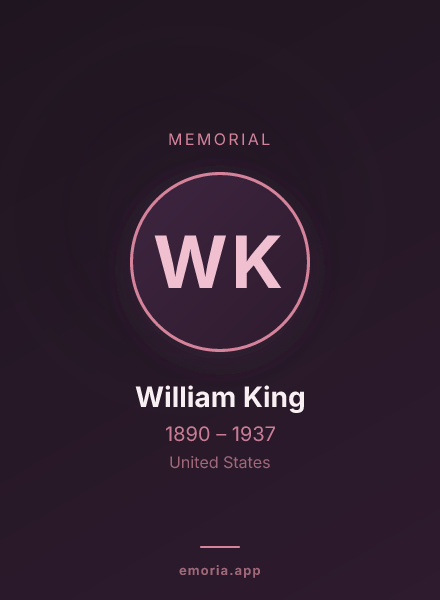 Memorial portrait of William King
