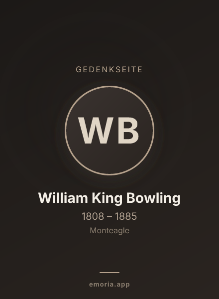 Gedenkportrait von William King Bowling