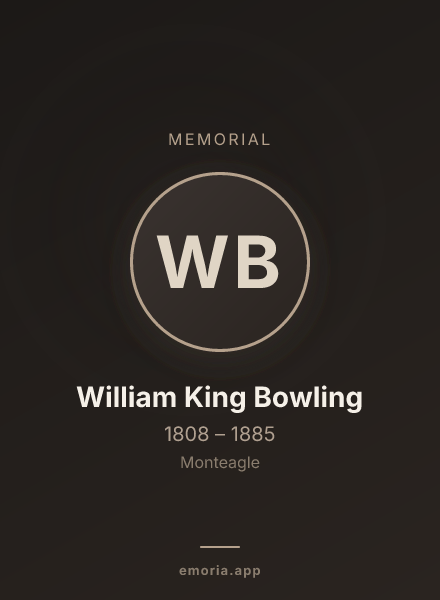Memorial portrait of William King Bowling