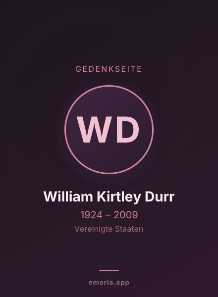 Gedenkportrait von William Kirtley Durr