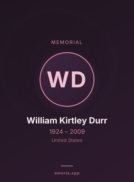 Memorial portrait of William Kirtley Durr