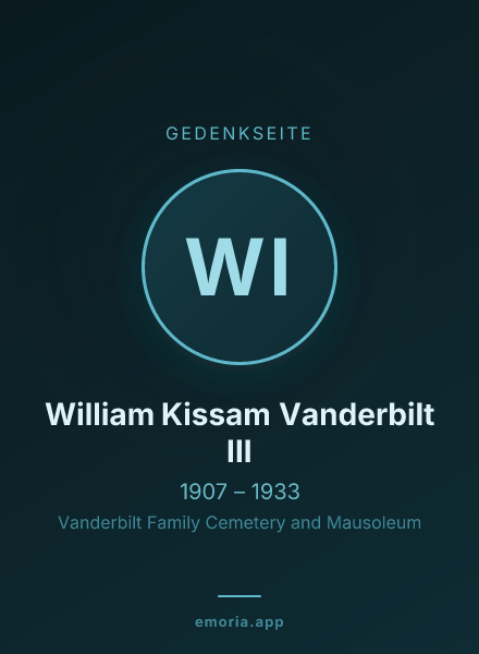 Gedenkportrait von William Kissam Vanderbilt III