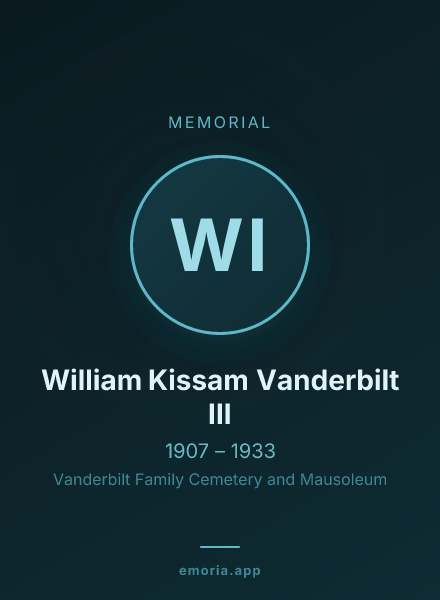 Memorial portrait of William Kissam Vanderbilt III