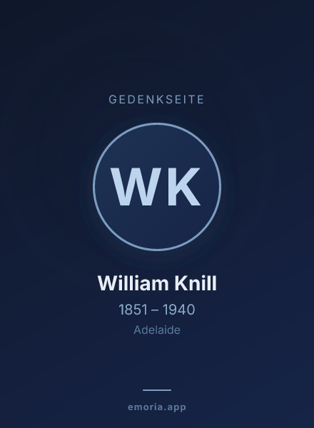 Gedenkportrait von William Knill
