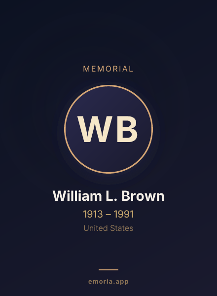 Memorial portrait of William L. Brown