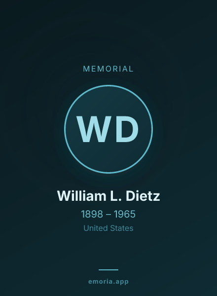 Memorial portrait of William L. Dietz