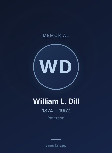 Memorial portrait of William L. Dill