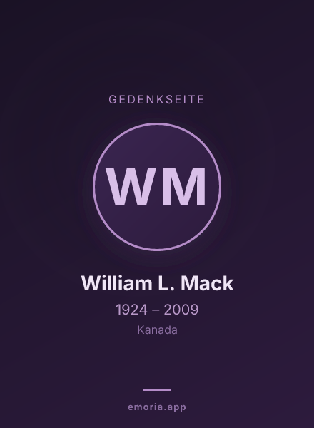 Gedenkportrait von William L. Mack