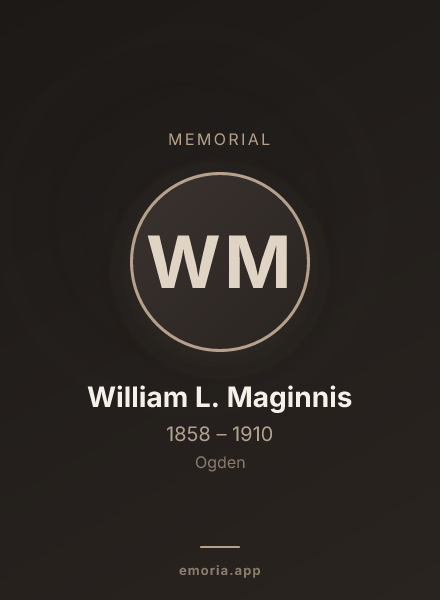 Memorial portrait of William L. Maginnis
