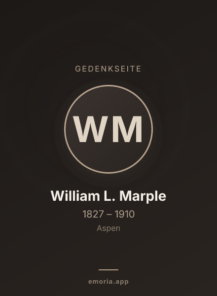 Gedenkportrait von William L. Marple