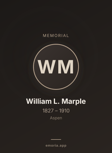 Memorial portrait of William L. Marple