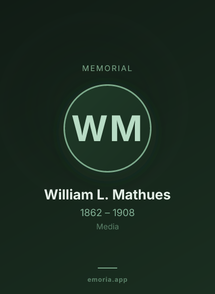 Memorial portrait of William L. Mathues
