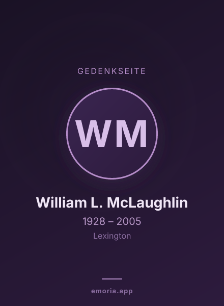 Gedenkportrait von William L. McLaughlin
