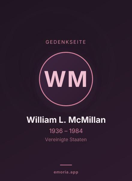 Gedenkportrait von William L. McMillan