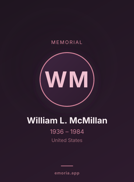 Memorial portrait of William L. McMillan