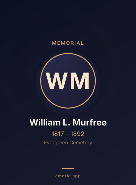 Memorial portrait of William L. Murfree