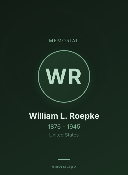 Memorial portrait of William L. Roepke