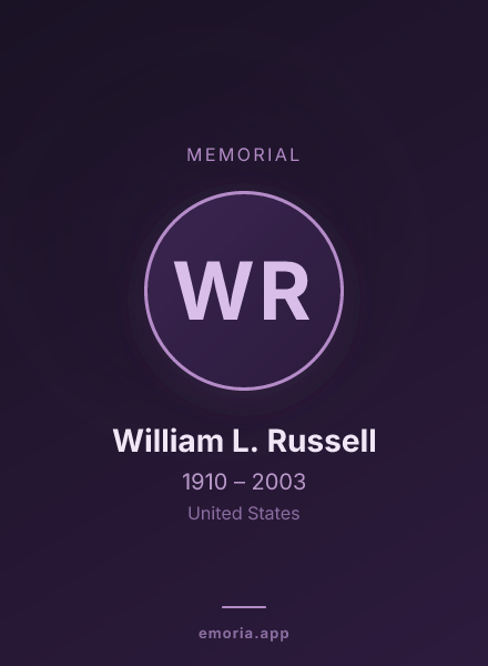 Memorial portrait of William L. Russell
