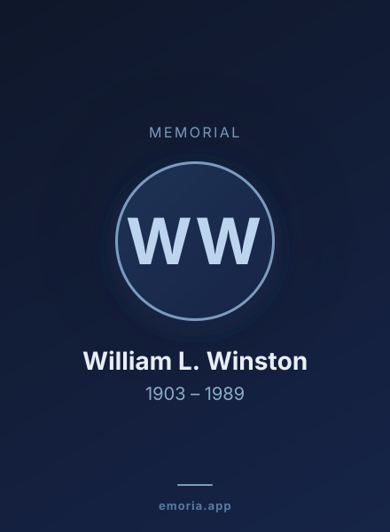 Memorial portrait of William L. Winston