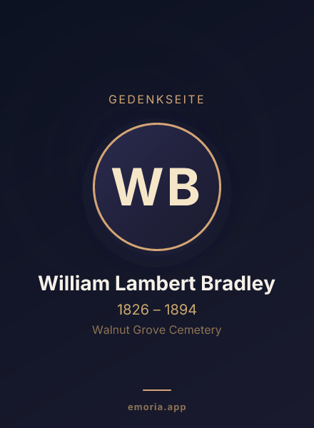 Gedenkportrait von William Lambert Bradley