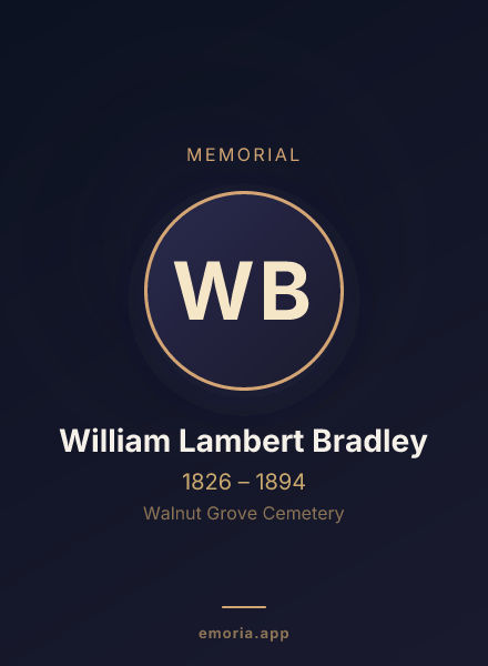 Memorial portrait of William Lambert Bradley