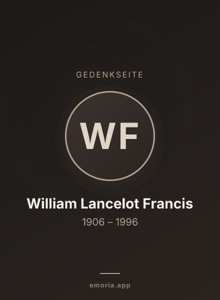 Gedenkportrait von William Lancelot Francis