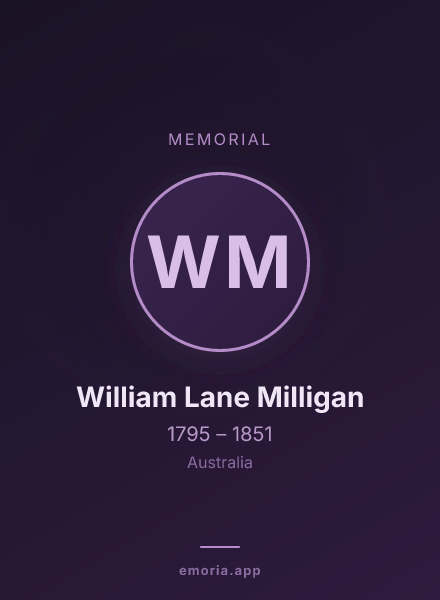 Memorial portrait of William Lane Milligan