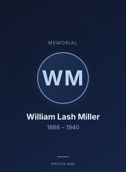 Memorial portrait of William Lash Miller