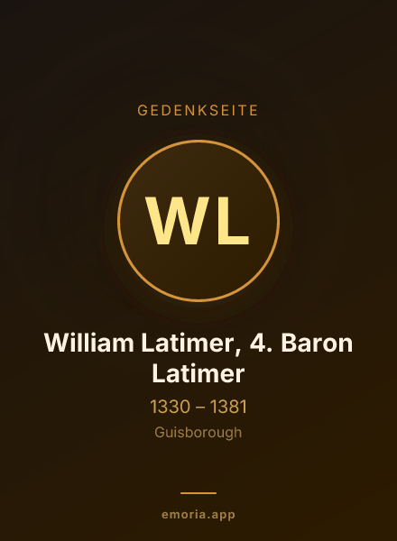Gedenkportrait von William Latimer, 4. Baron Latimer