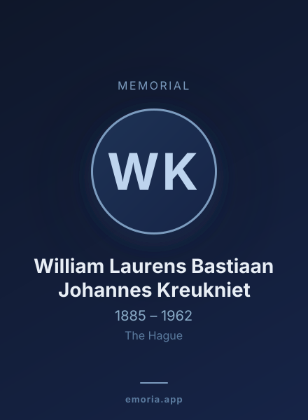 Memorial portrait of William Laurens Bastiaan Johannes Kreukniet