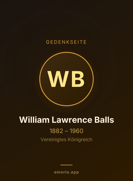 Gedenkportrait von William Lawrence Balls