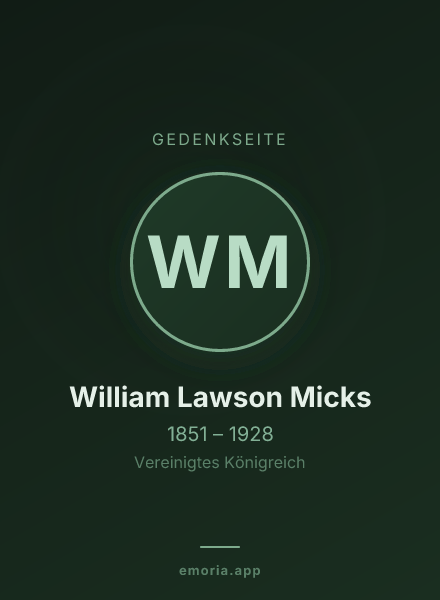 Gedenkportrait von William Lawson Micks