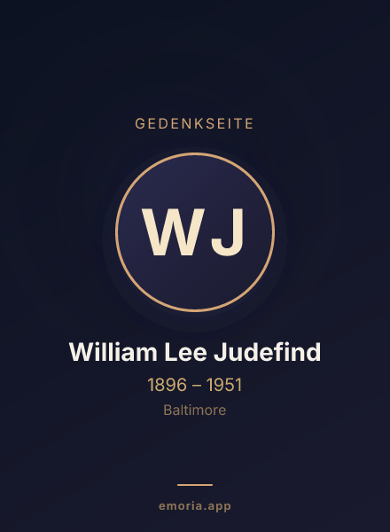 Gedenkportrait von William Lee Judefind
