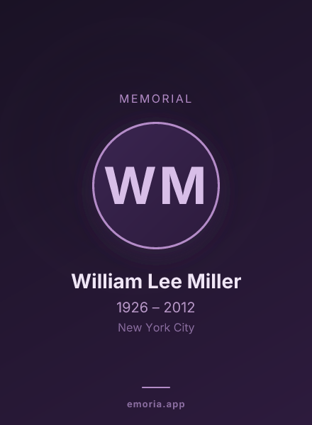 Memorial portrait of William Lee Miller