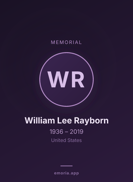Memorial portrait of William Lee Rayborn