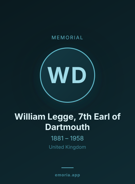 Memorial portrait of William Legge, 7th Earl of Dartmouth