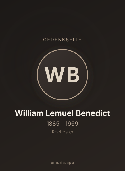 Gedenkportrait von William Lemuel Benedict