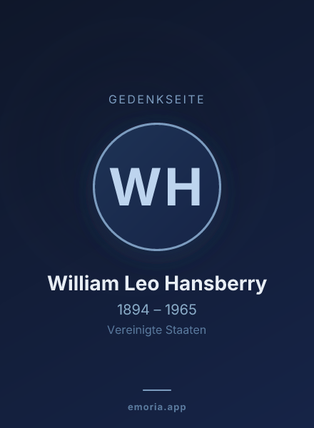 Gedenkportrait von William Leo Hansberry