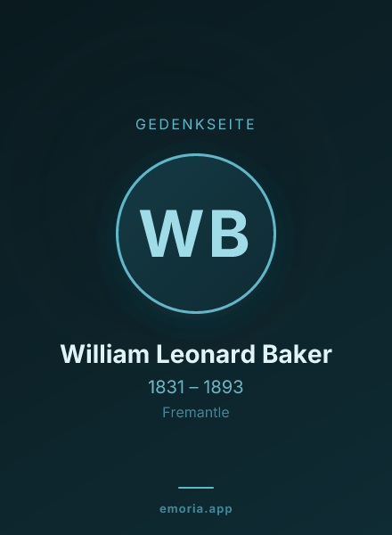 Gedenkportrait von William Leonard Baker