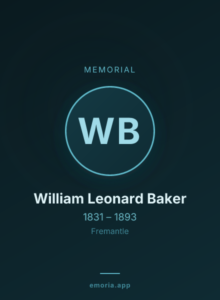 Memorial portrait of William Leonard Baker