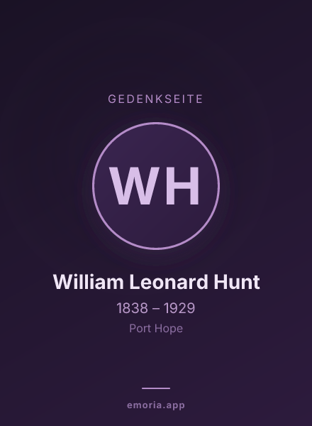 Gedenkportrait von William Leonard Hunt